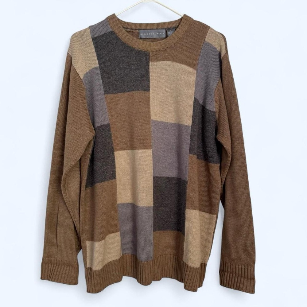 Brown and tan Oscar de la Renta Sweater
